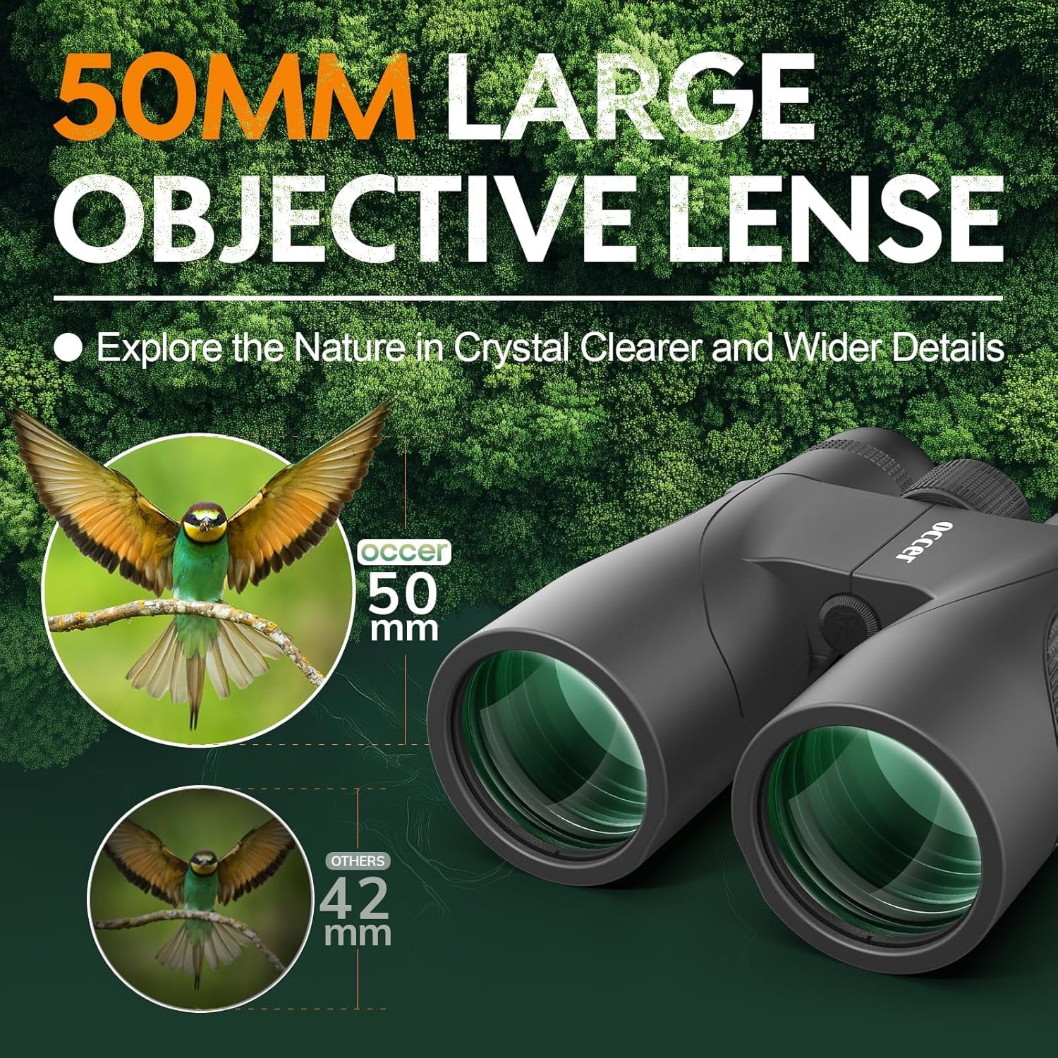 12X50 Binoculars for Adults High Powered - HD Bird Watching Binocular for Hunting with Clear Vision - Easy Focus Binoculars with Long Range for Hiking Travel Cruise Trip Concert Stargazing