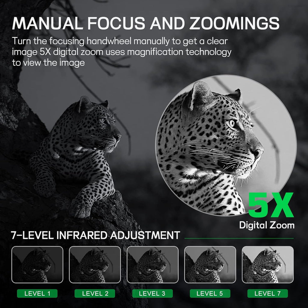 Night Vision Goggles for Adults, 4K Infrared Night Vision Binoculars with Rechargeable Battery and Anti-Shake Motion Detection for Camping